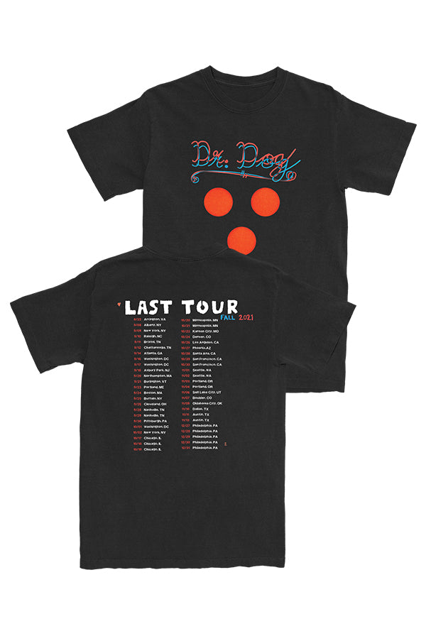 Last Tour Dates Tee (Black) (Double Sided) product BY Dr. Dog
