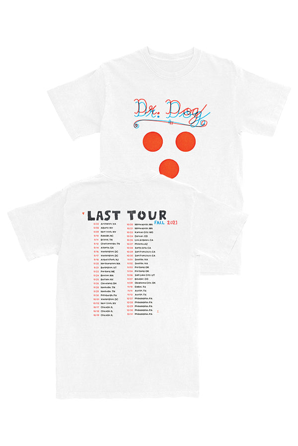 Last Tour Dates Tee (White) (Double Sided) product BY Dr. Dog